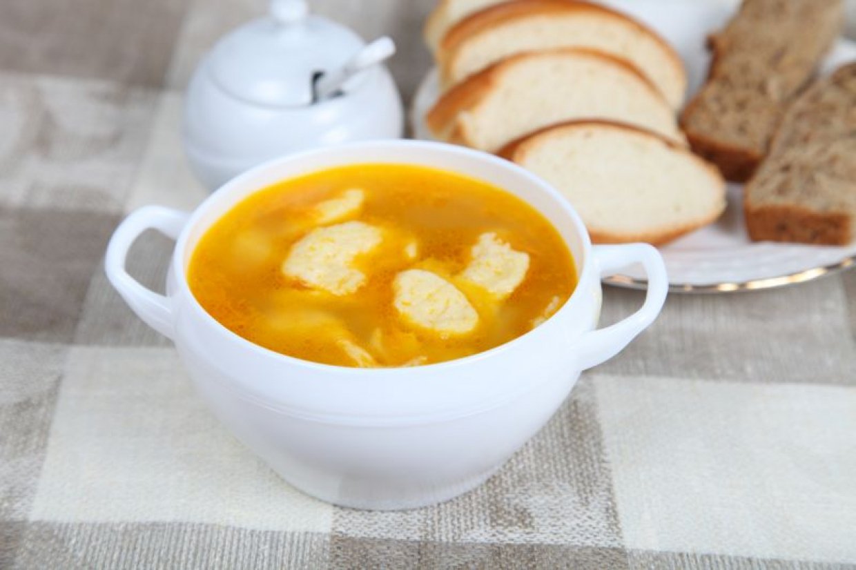 Быстрый суп с клецками и куркумой Быстрый суп с клецками и куркумой