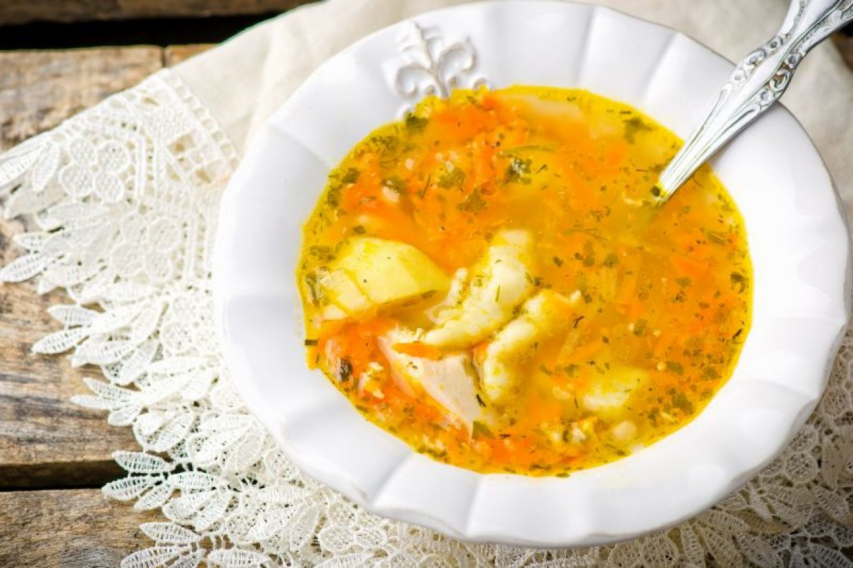 Суп из перепелов с клецками Суп из перепелов с клецками