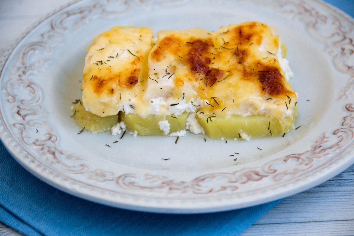 Треска с картошкой и сыром в духовке Треска с картошкой и сыром в духовке