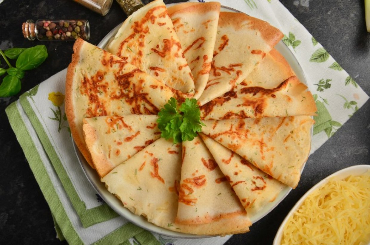 Сырные блины с укропом Сырные блины с укропом