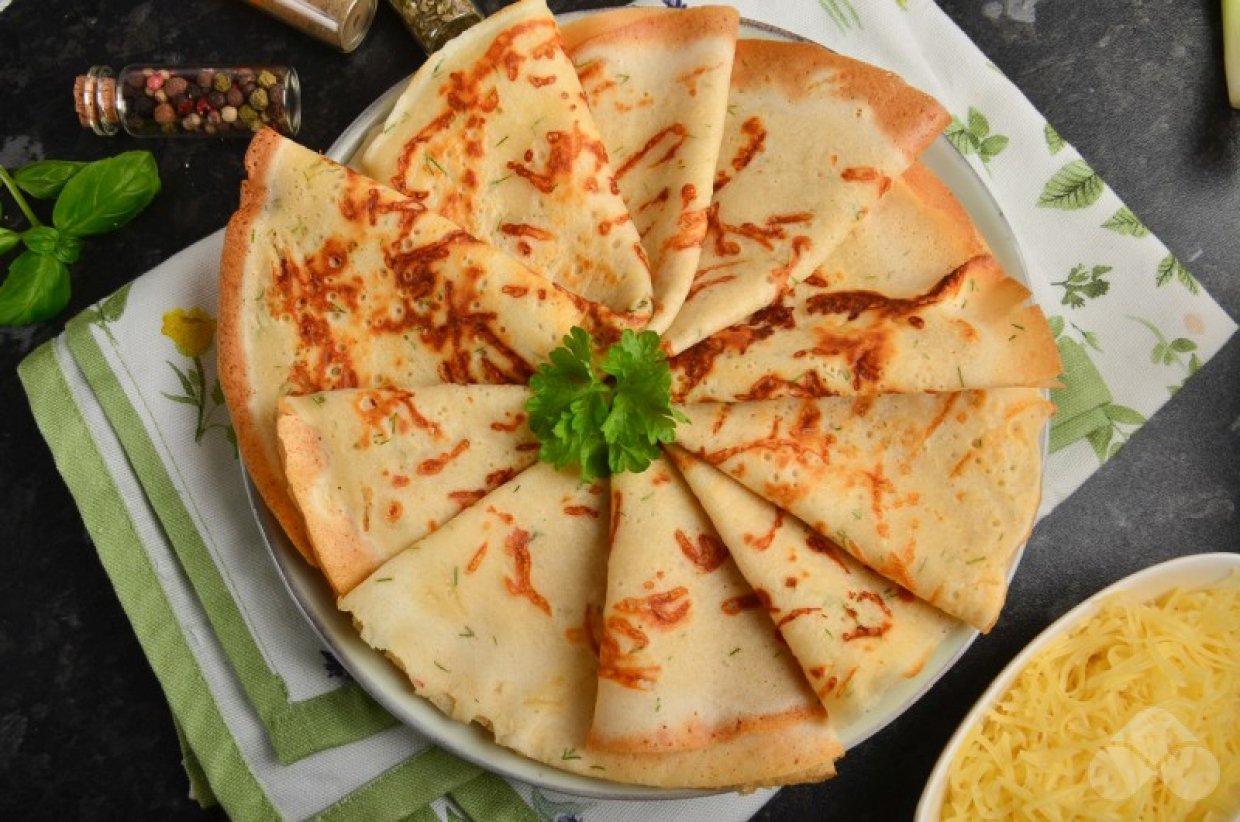Сырные блины с укропом Сырные блины с укропом