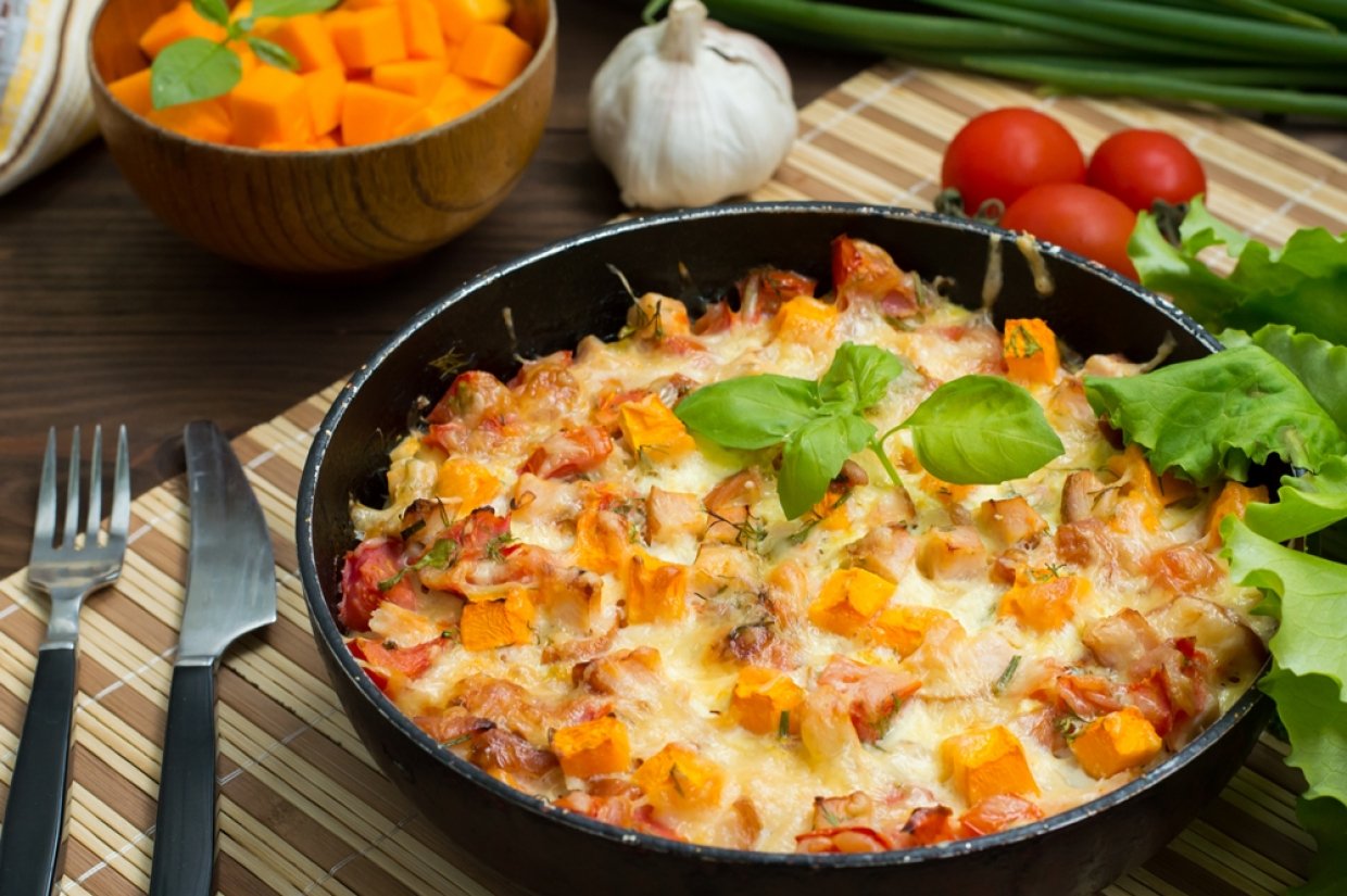 Тыквенная запеканка с курицей Тыквенная запеканка с курицей