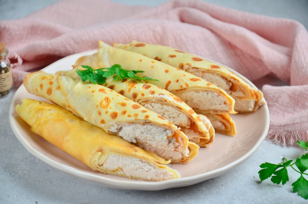 Блинчики с куриным паштетом Блинчики с куриным паштетом