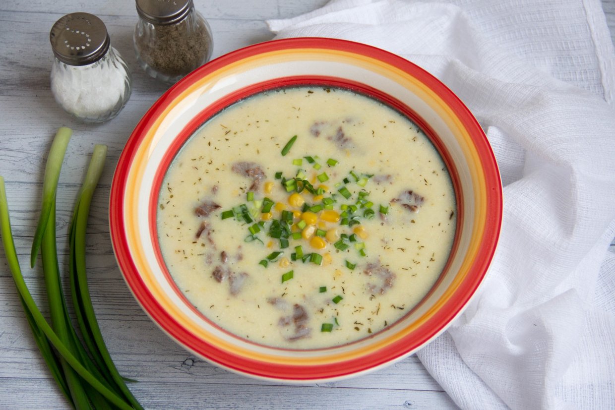 Сливочный кукурузный суп с говядиной Сливочный кукурузный суп с говядиной