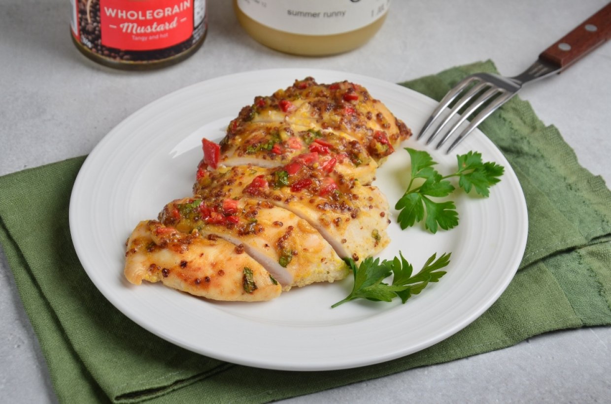 Запеченное куриное филе с горчицей Запеченное куриное филе с горчицей
