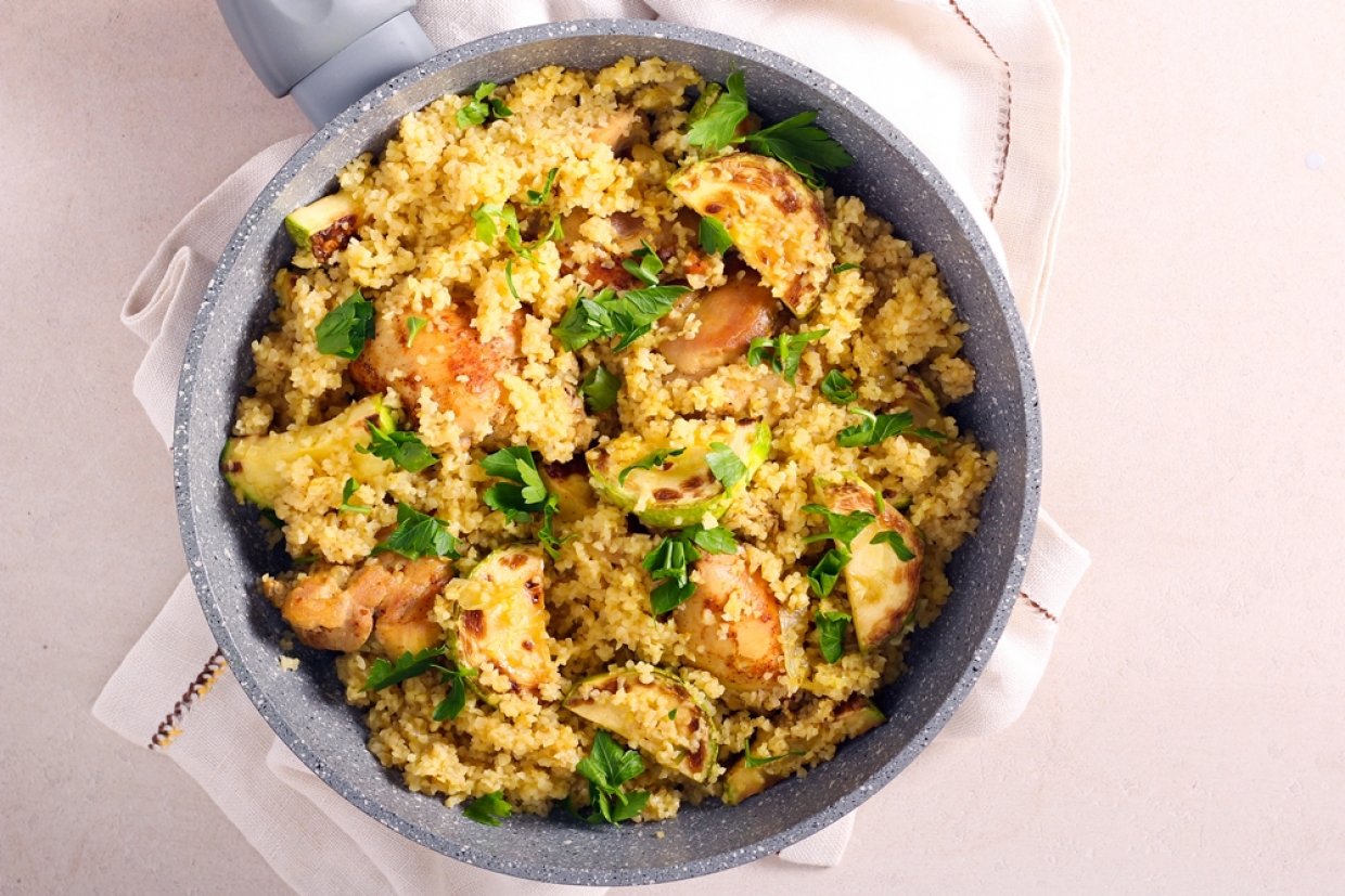 Кускус с курицей и кабачками Кускус с курицей и кабачками