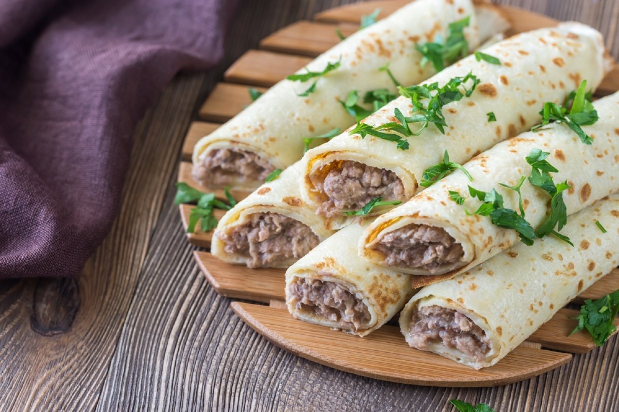Блины с тунцом и зеленью Блины с тунцом и зеленью