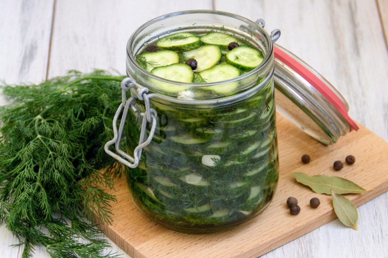 Маринованные огурцы кружочками Маринованные огурцы кружочками