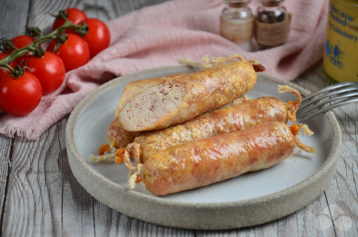 Домашние куриные колбаски с беконом