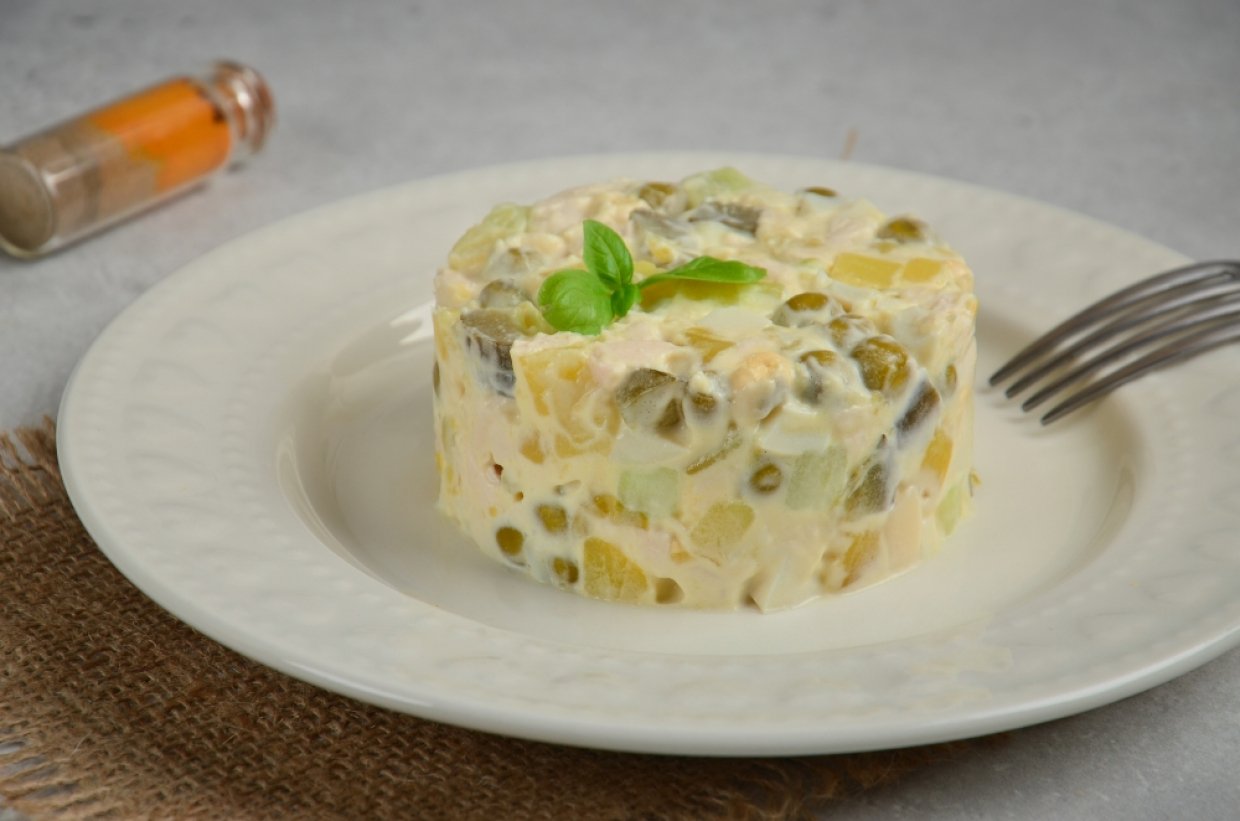 Оливье с куриным филе без моркови Оливье с куриным филе без моркови