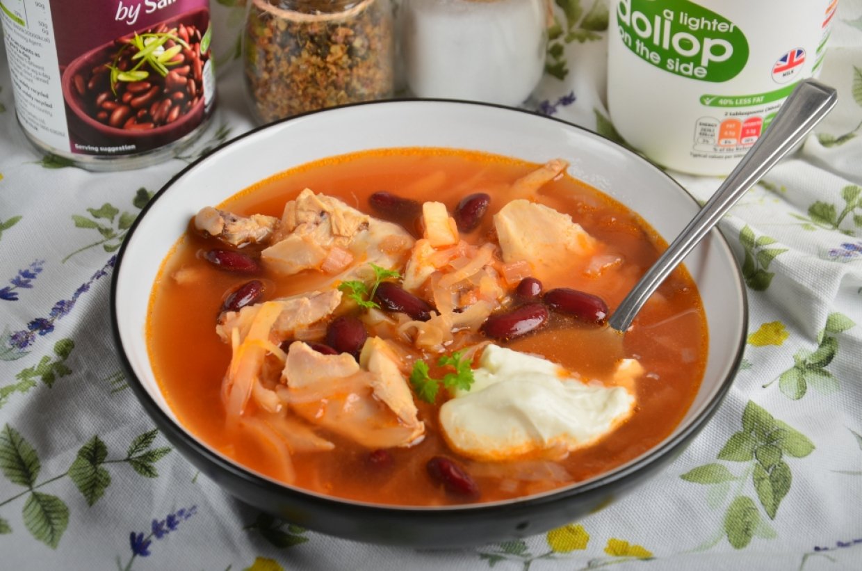Борщ на курице с фасолью Борщ на курице с фасолью