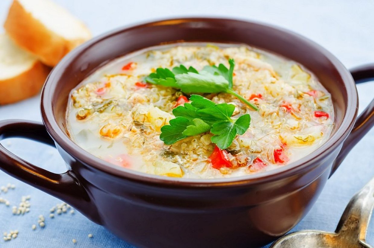 Молочный суп с киноа и овощами Молочный суп с киноа и овощами