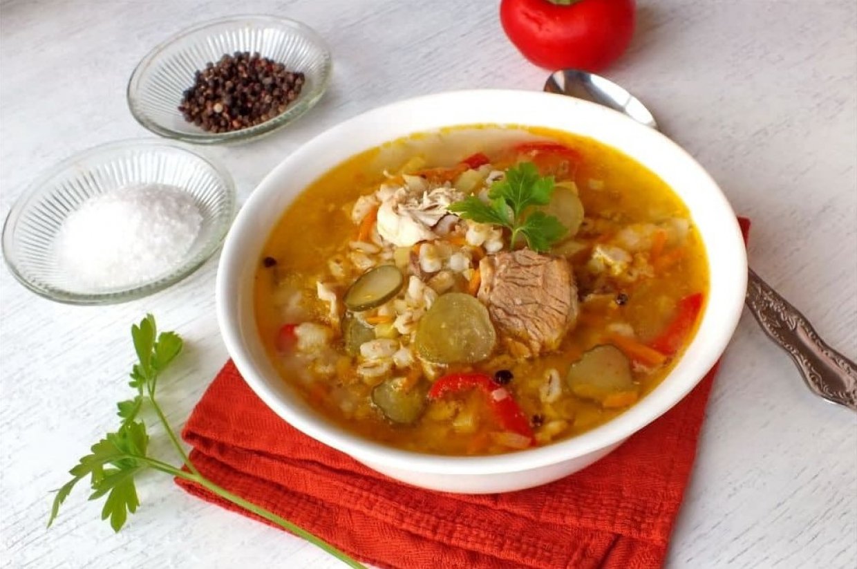 Рассольник со свининой и курицей Рассольник со свининой и курицей