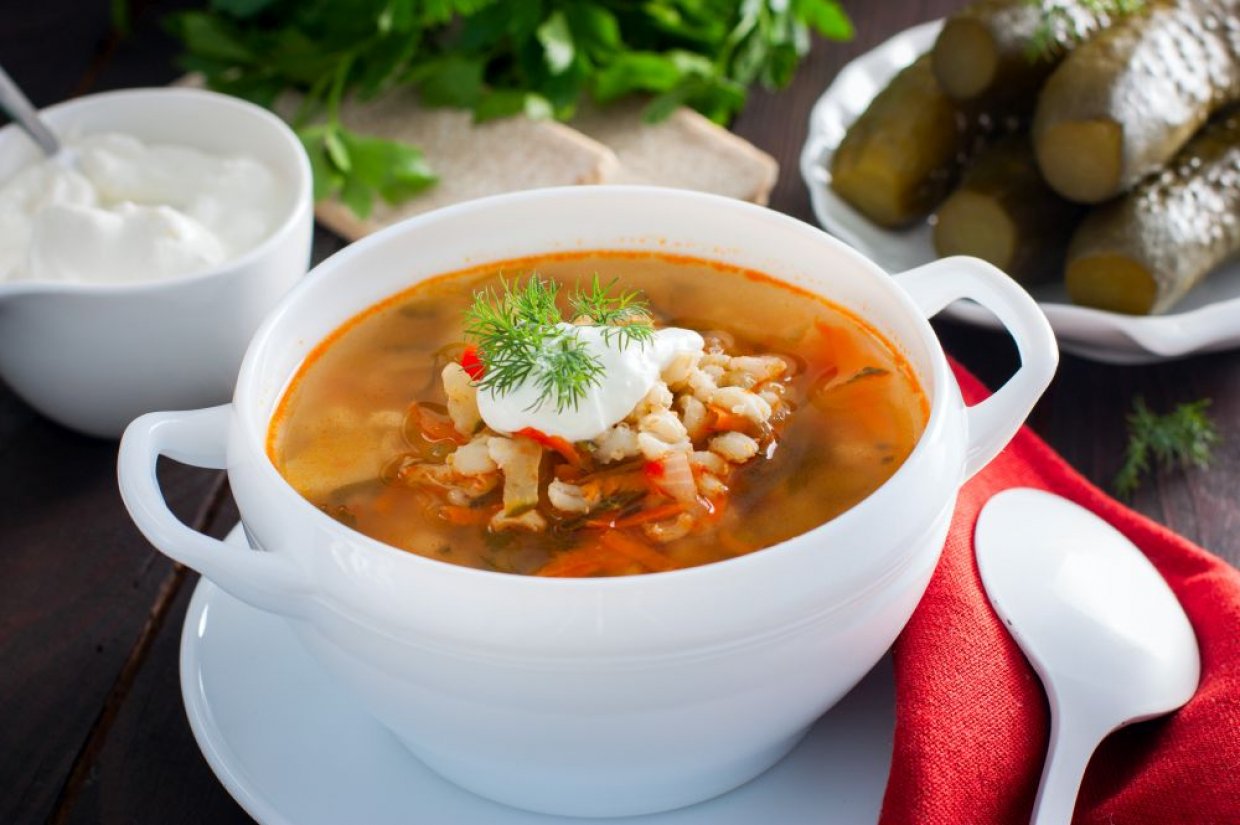 Классический рецепт рассольника с мясом Классический рецепт рассольника с мясом