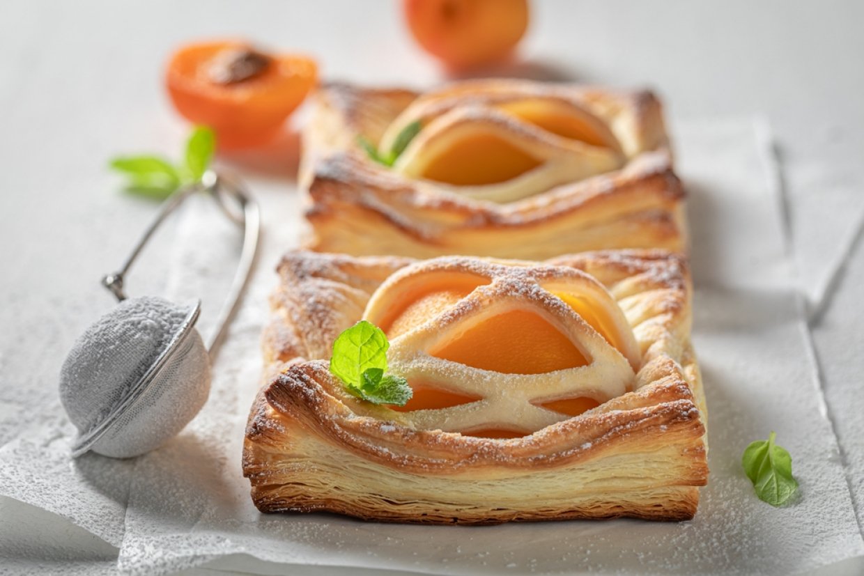 Слойки с персиками Слойки с персиками