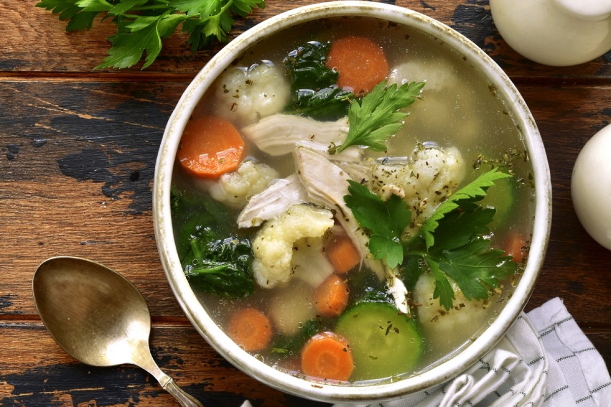 Куриный суп с цветной капустой Куриный суп с цветной капустой
