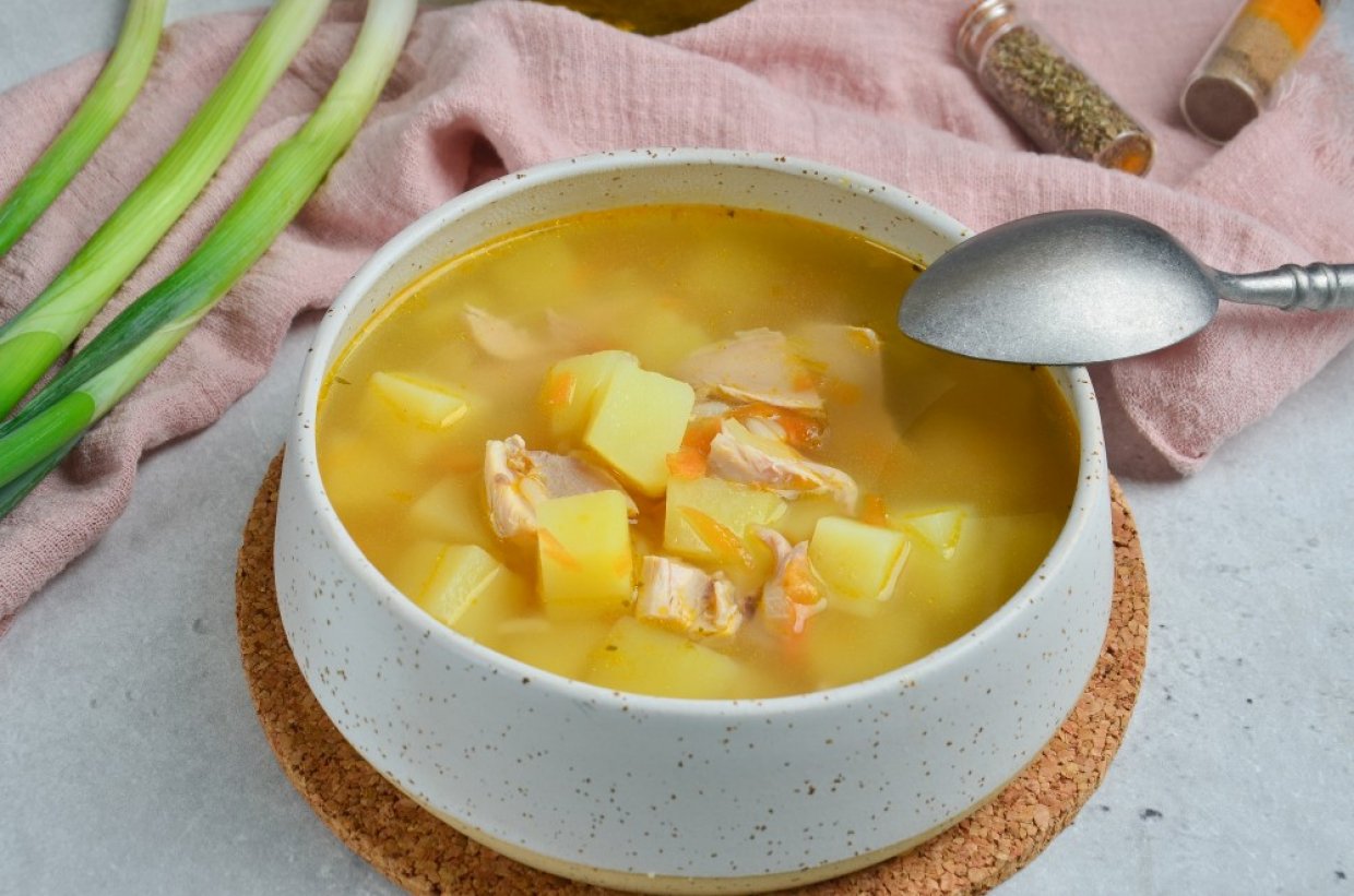 Куриный суп с картошкой и рисом Куриный суп с картошкой и рисом