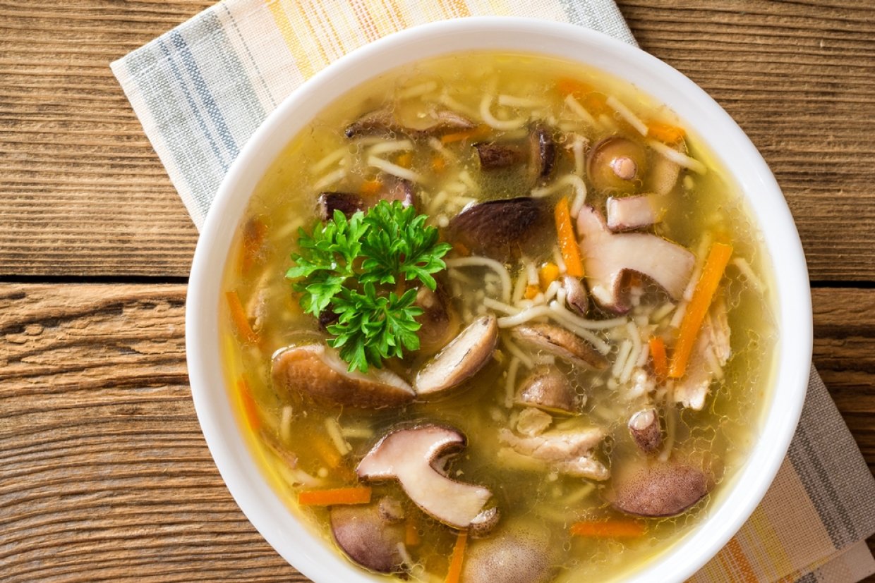 Куриный суп с грибами Куриный суп с грибами