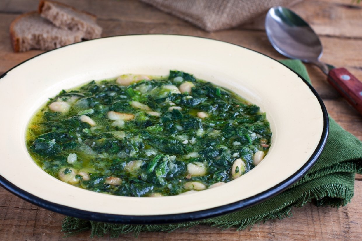 Куриный суп с фасолью и шпинатом Куриный суп с фасолью и шпинатом