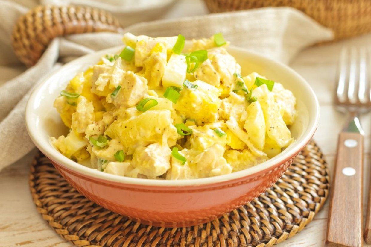 Салат из консервированного ананаса и курицы Салат из консервированного ананаса и курицы
