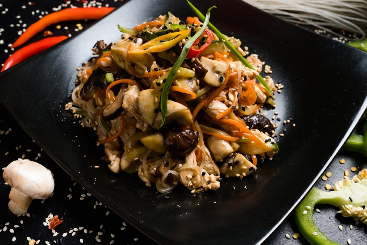 Салат с курицей и грибами Салат с курицей и грибами