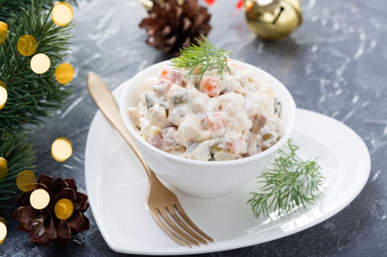 Оливье с кальмарами Оливье с кальмарами