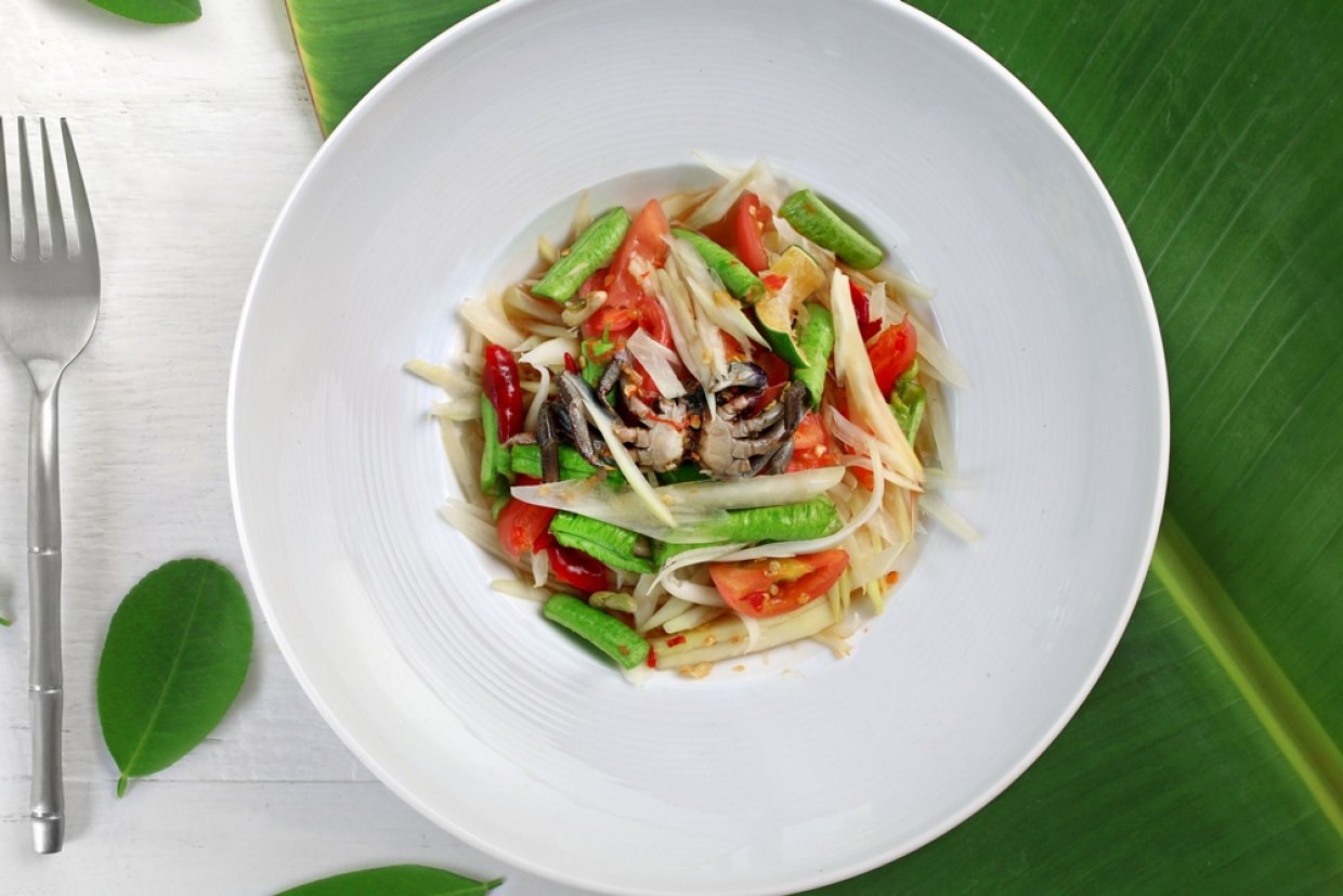 Салат с крабовым мясом и стручковой фасолью Салат с крабовым мясом и стручковой фасолью