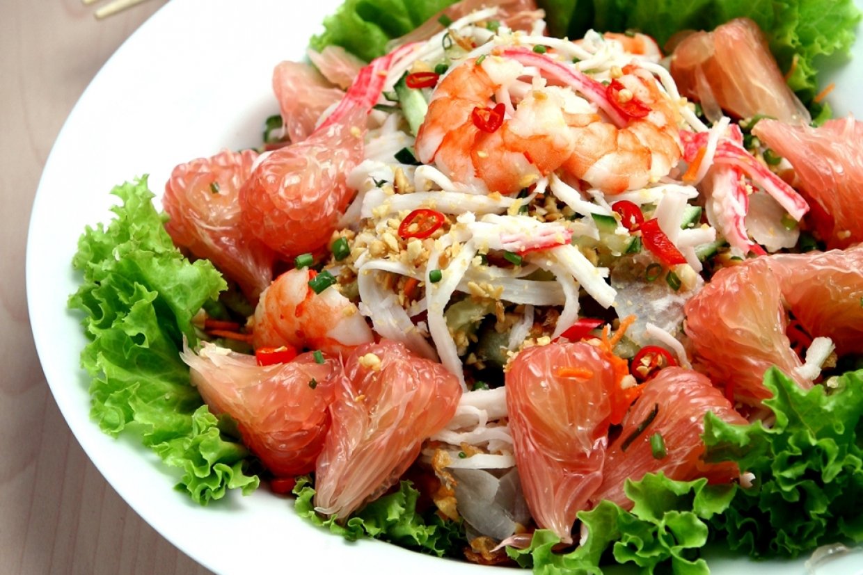 Салат с крабовым мясом и грейпфрутом Салат с крабовым мясом и грейпфрутом