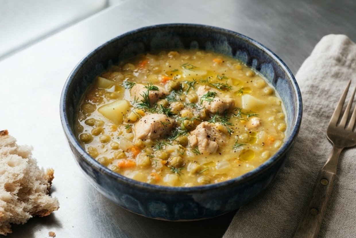 Простой гороховый суп с курицей