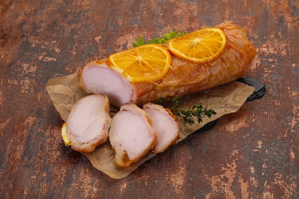 Куриный рулет с апельсинами Куриный рулет с апельсинами
