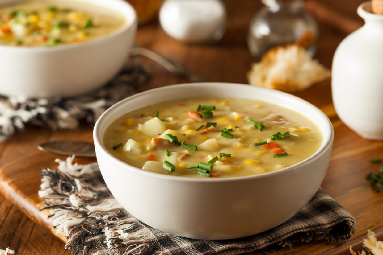 Кукурузный суп с овощами Кукурузный суп с овощами