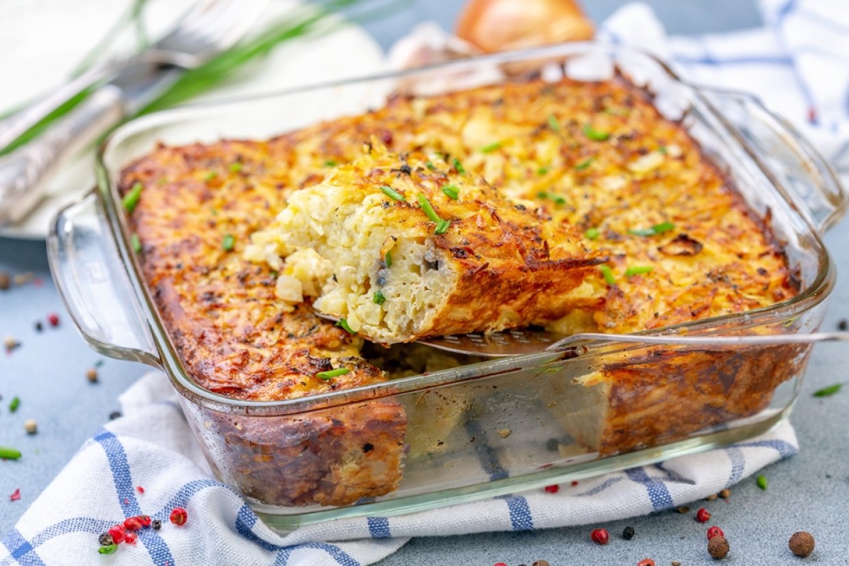 Картофельный кугель с фаршем Картофельный кугель с фаршем
