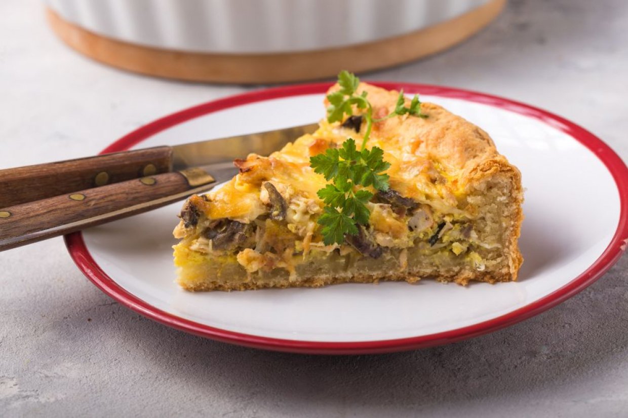 Пирог с курицей, грибами и сыром Пирог с курицей, грибами и сыром