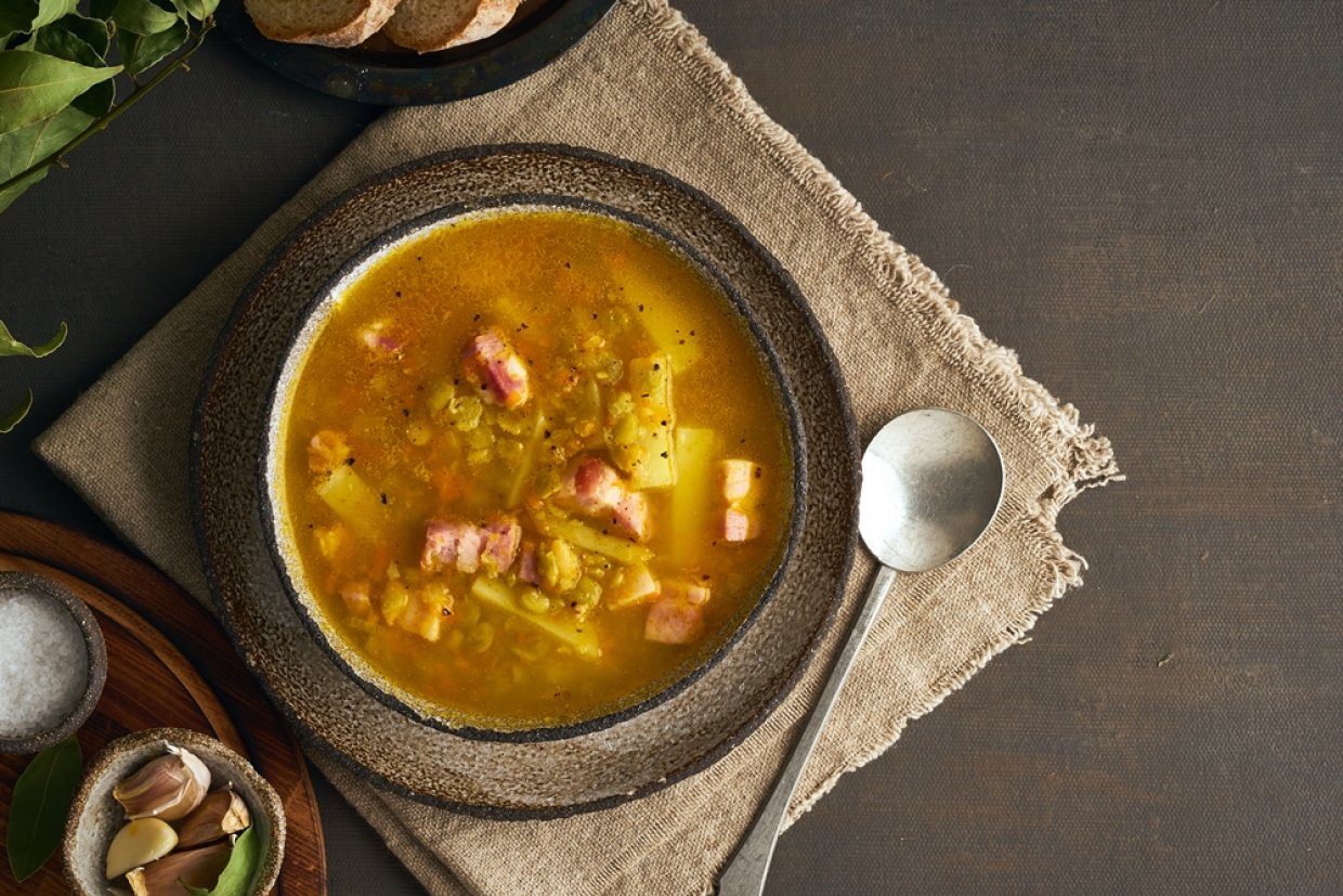Гороховый суп с редькой