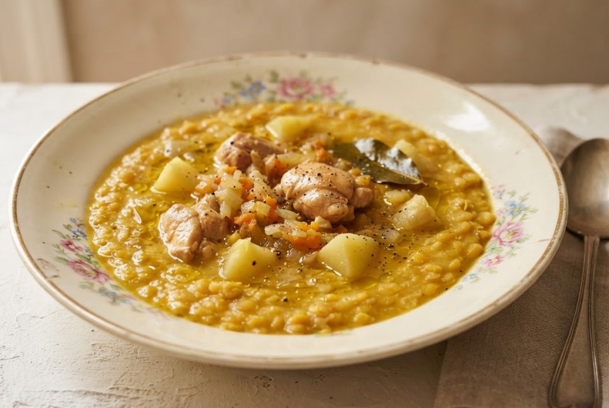 Домашний гороховый суп с курицей