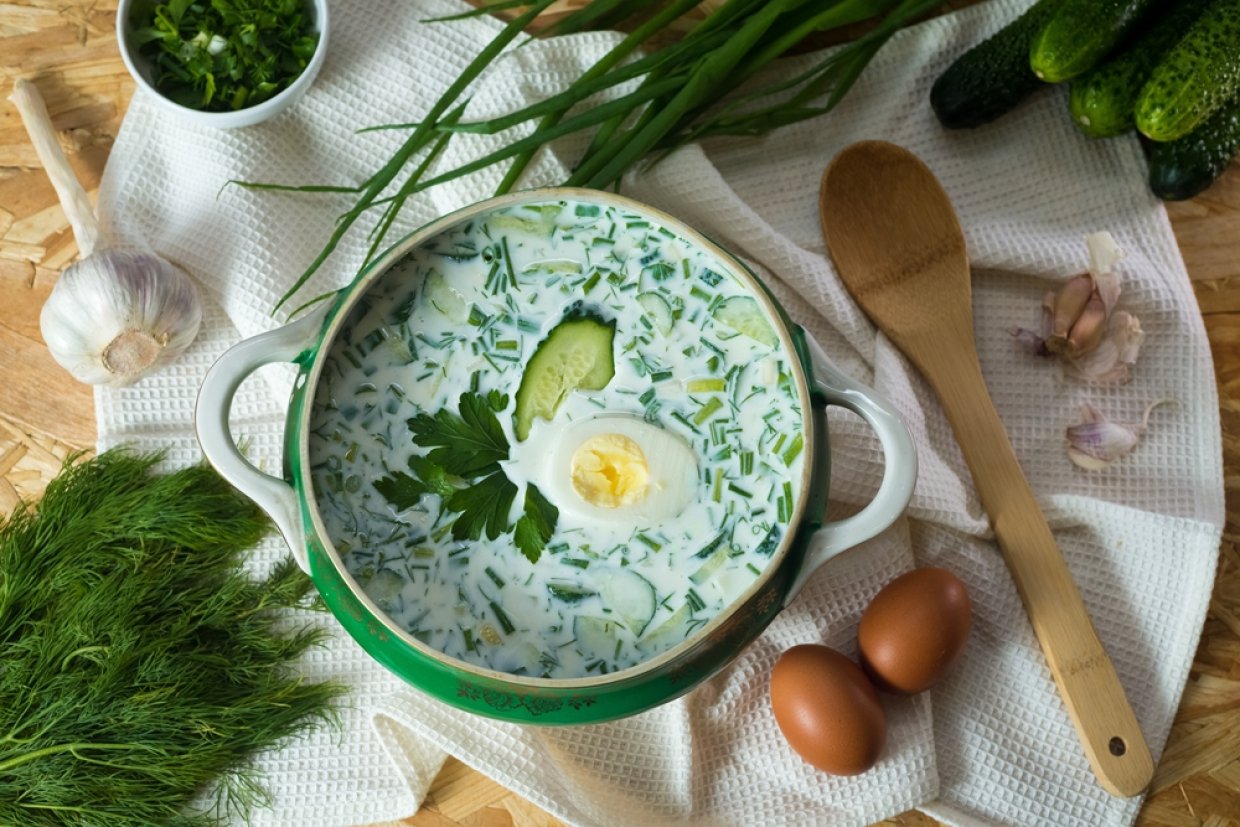Зеленая окрошка без мяса Зеленая окрошка без мяса