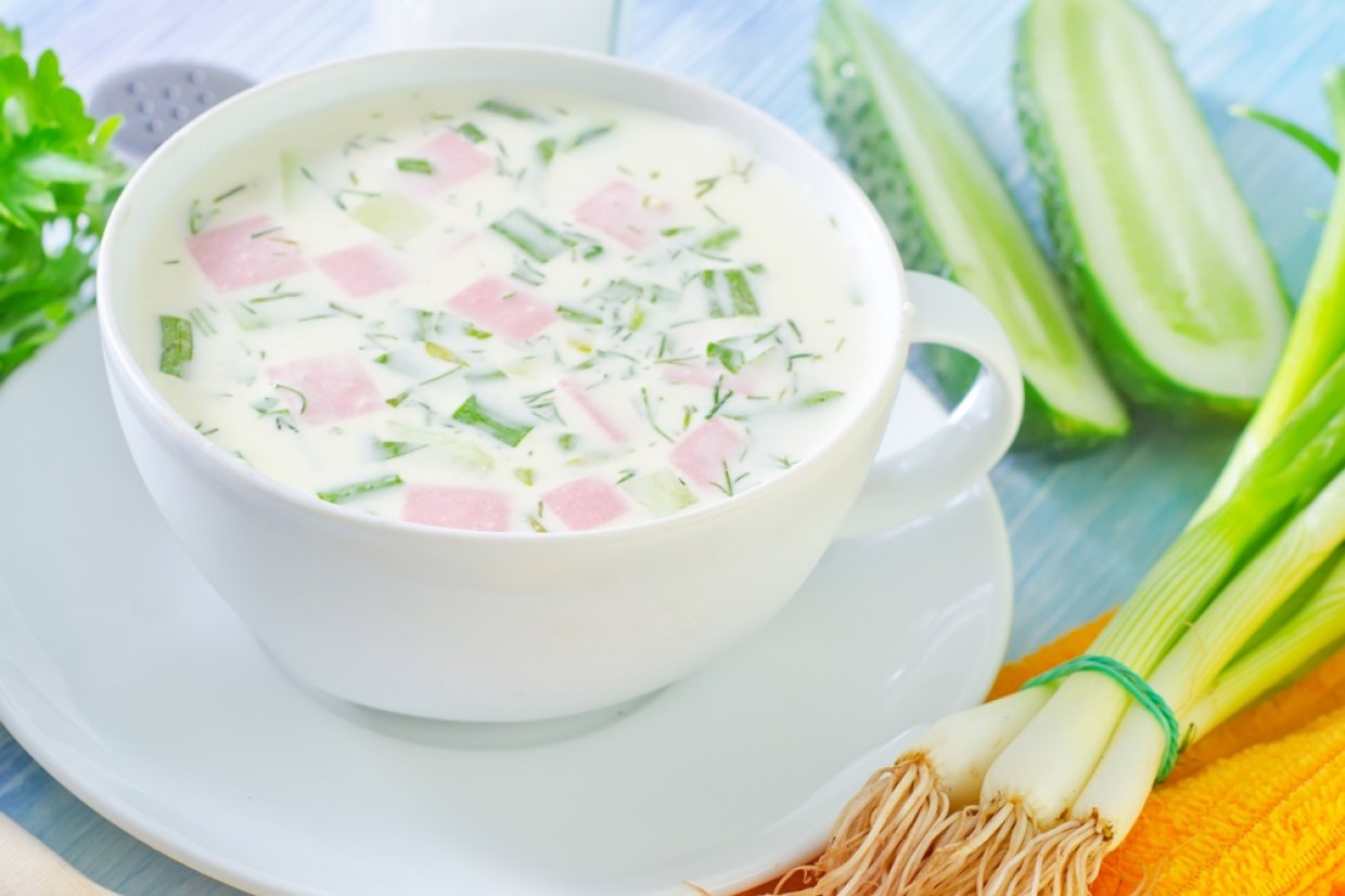 Окрошка с фасолью без картошки Окрошка с фасолью без картошки