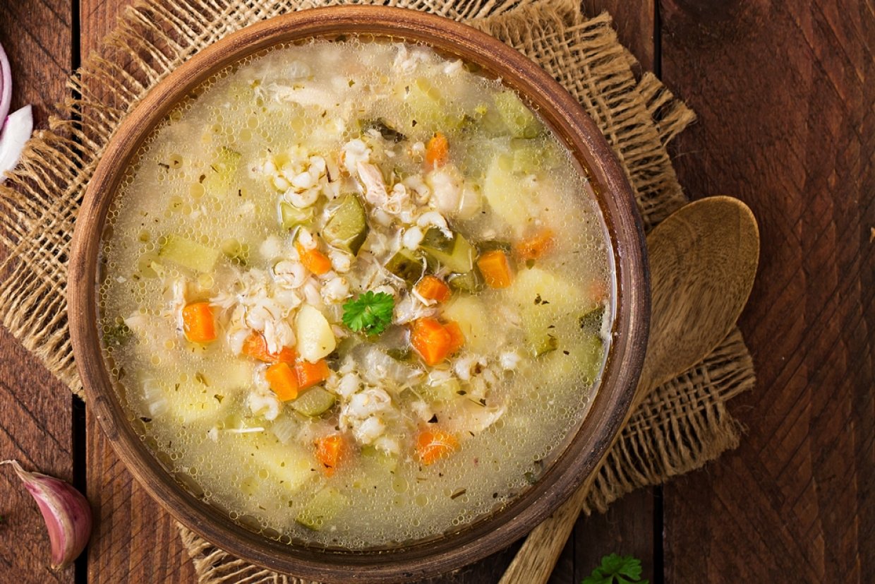 Рассольник с курицей Рассольник с курицей