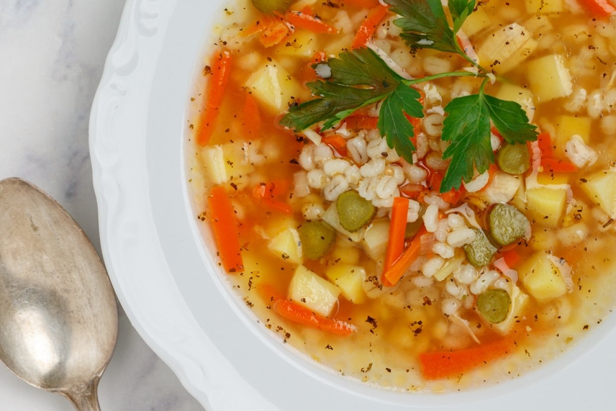 Рассольник с корнишонами Рассольник с корнишонами
