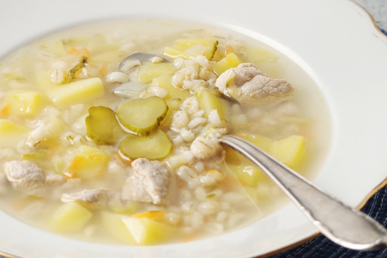 Легкий рассольник с мясом Легкий рассольник с мясом