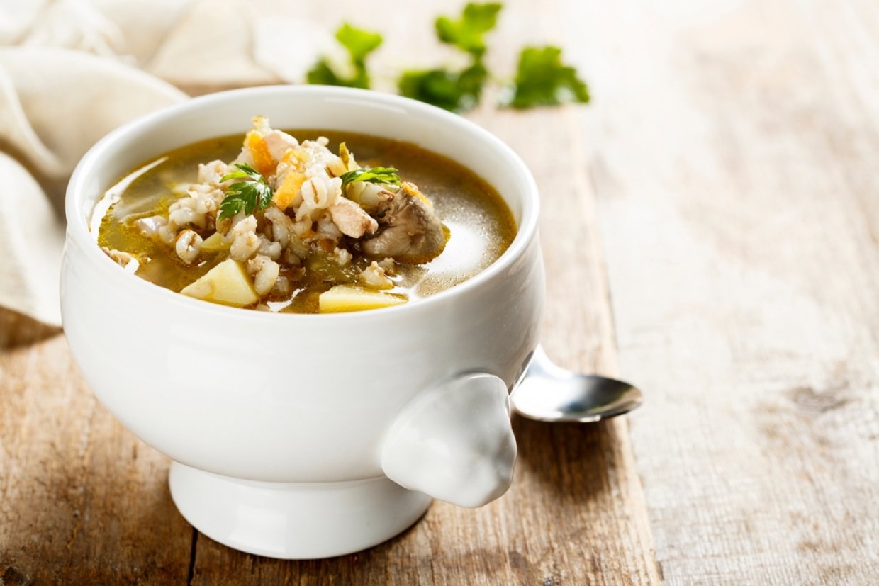 Рассольник с куриными потрошками Рассольник с куриными потрошками