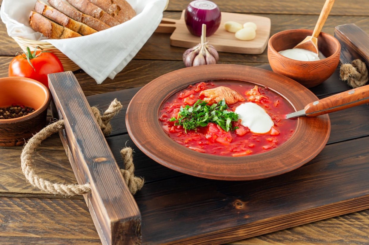 Борщ с курицей и квашеной капустой Борщ с курицей и квашеной капустой