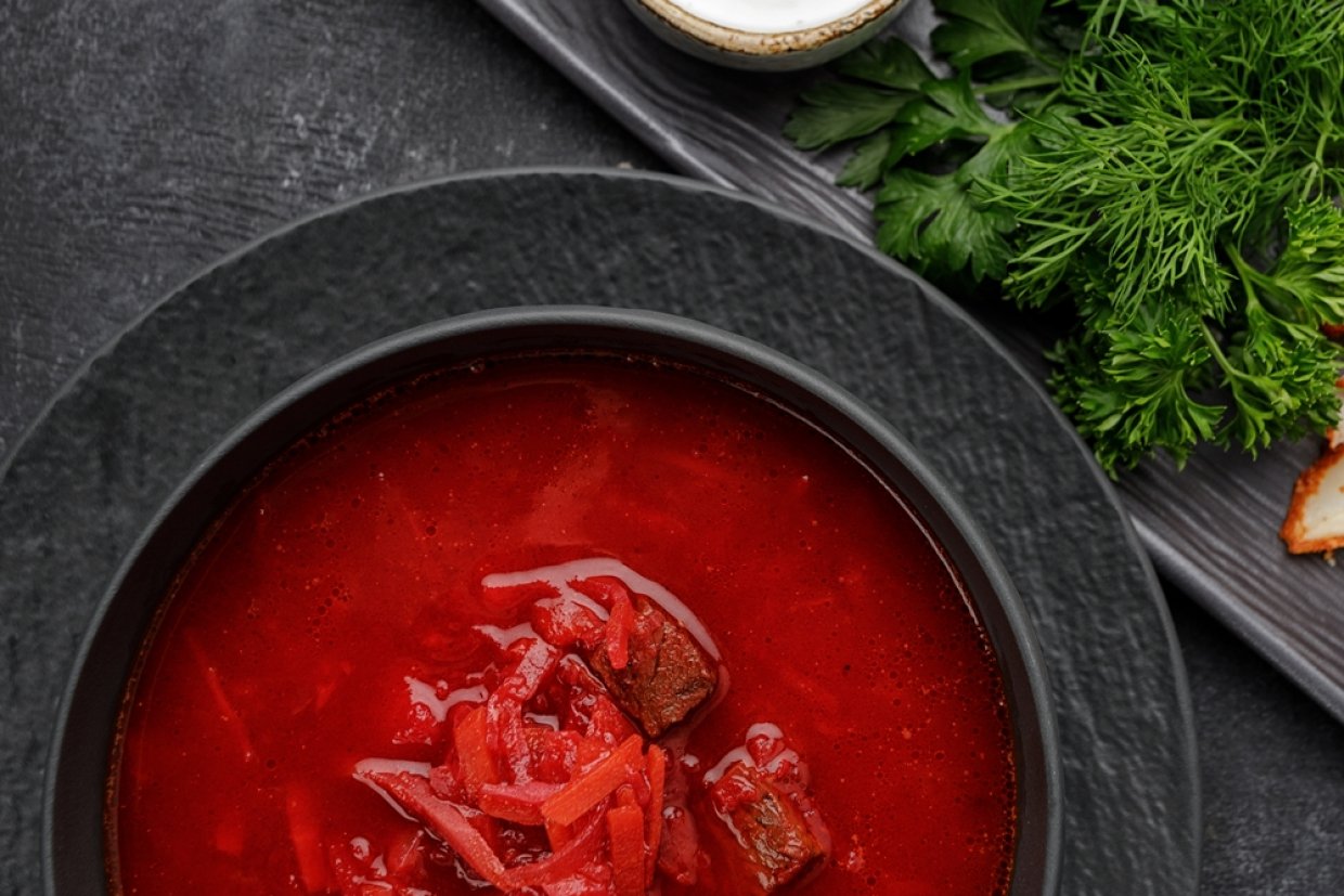Борщ с говядиной и квашеной капустой Борщ с говядиной и квашеной капустой