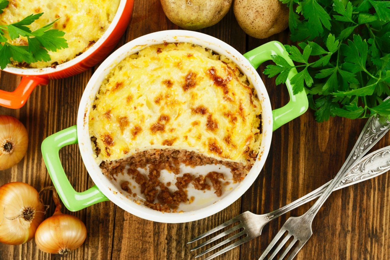 Картофельная запеканка из пюре с фаршем Картофельная запеканка из пюре с фаршем