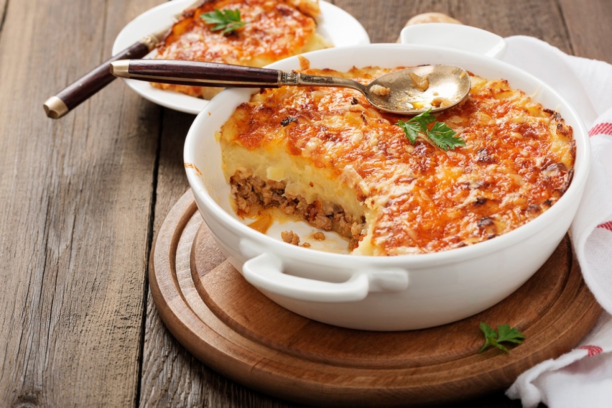 Картофельная запеканка с фаршем по-английски Картофельная запеканка с фаршем по-английски