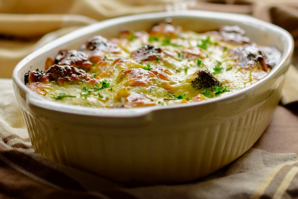Картофельная запеканка с курицей и брокколи Картофельная запеканка с курицей и брокколи