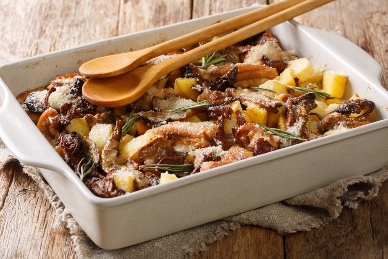 Картофельная запеканка с курицей и грибами в духовке Картофельная запеканка с курицей и грибами в духовке