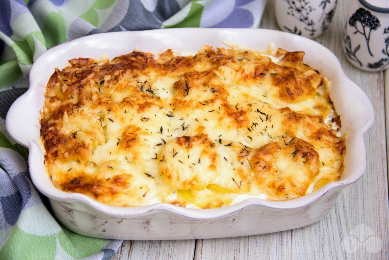 Картофельная запеканка с курицей и сливками – фото приготовления рецепта, шаг 5