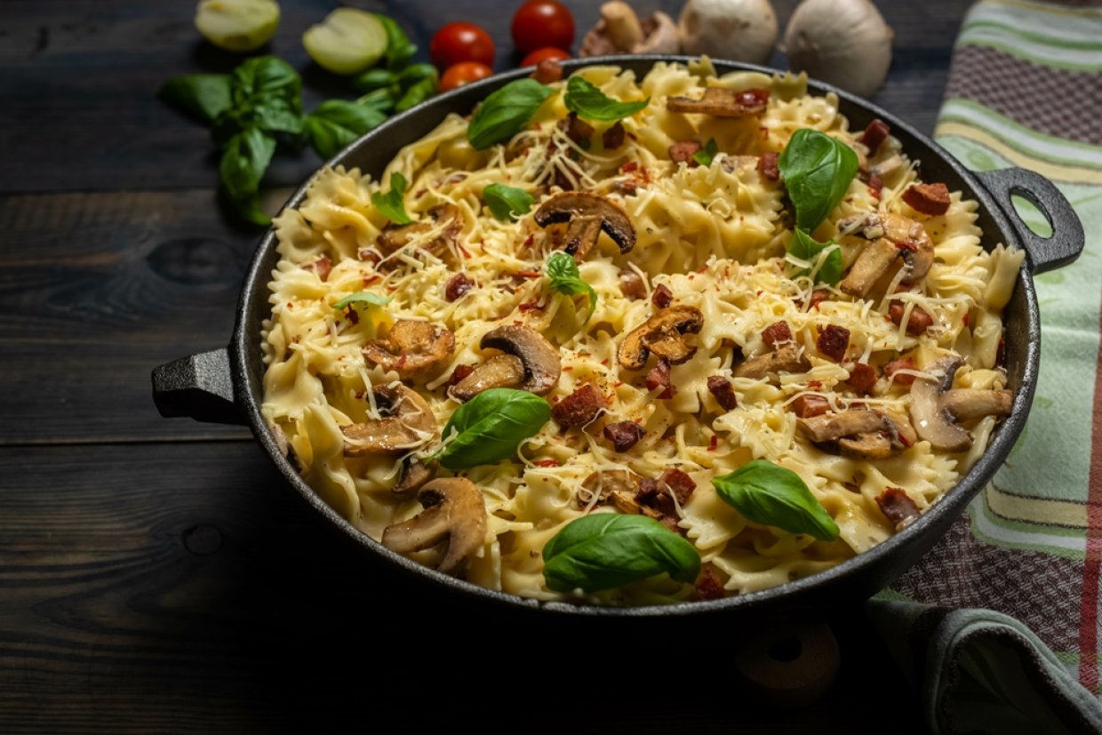 Запеканка из макарон с грибами Запеканка из макарон с грибами