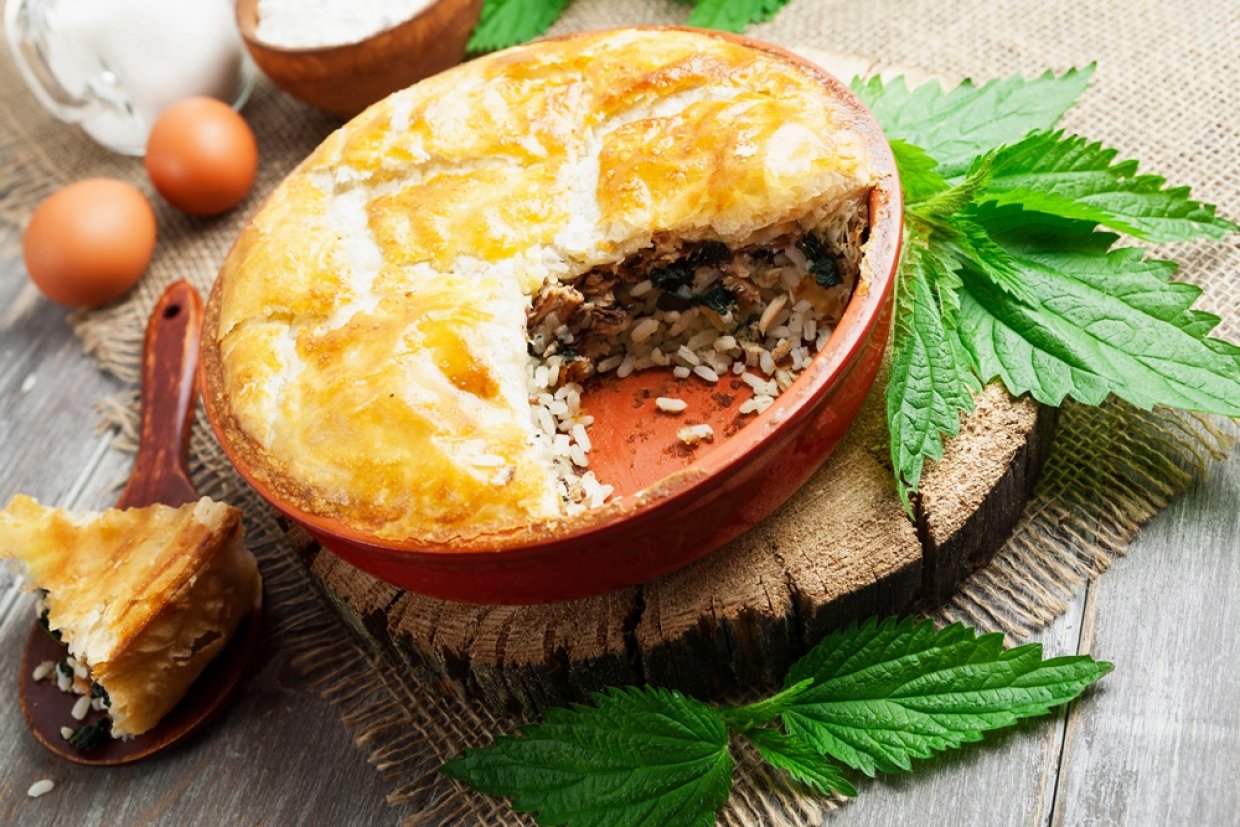 Рисовая запеканка с крапивой и рыбными консервами Рисовая запеканка с крапивой и рыбными консервами